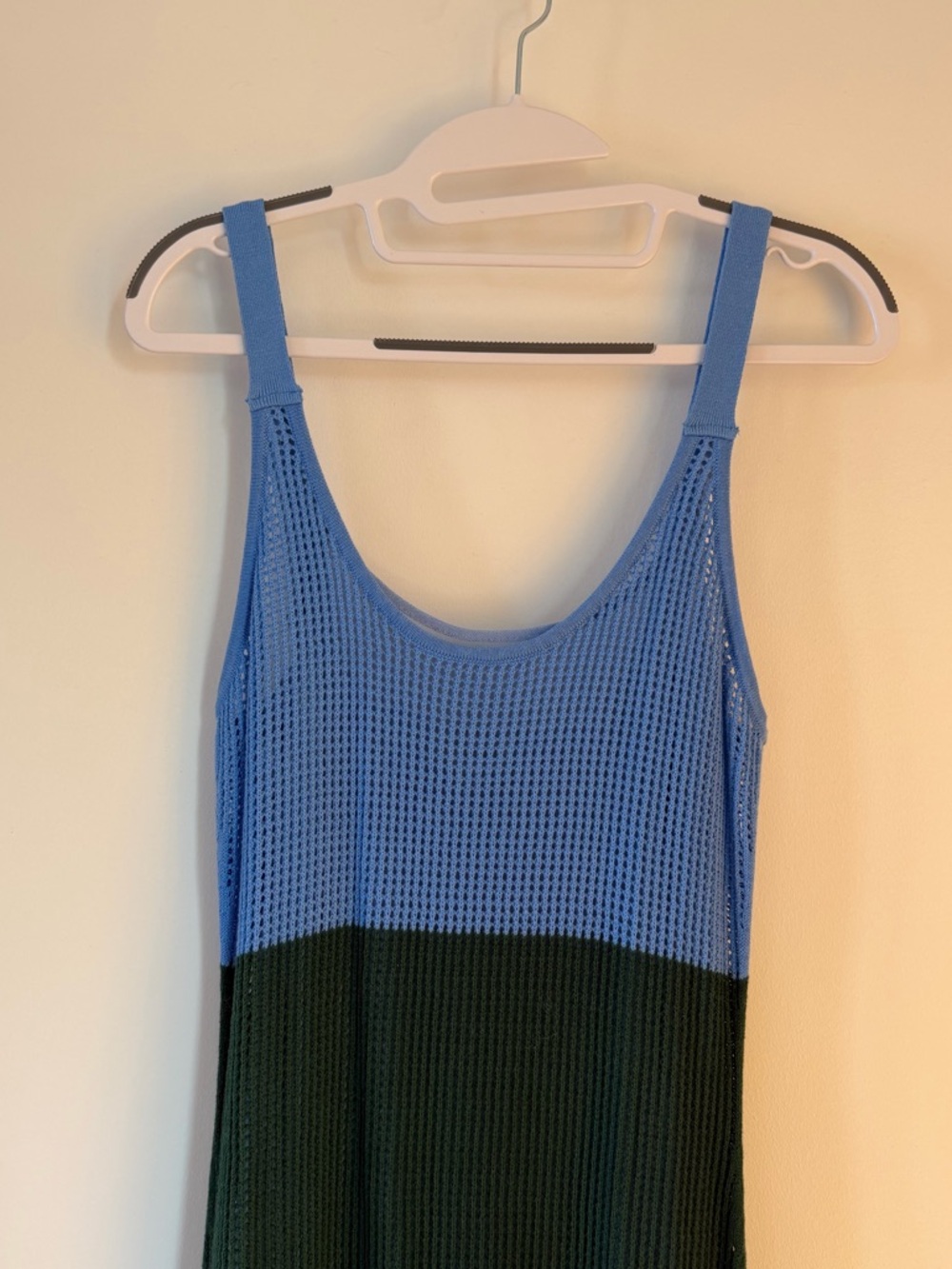 Staud Colorblock Knit Maxi Dress in Light Blue, Green & Royal Blue, sz M - Picture 3 of 10